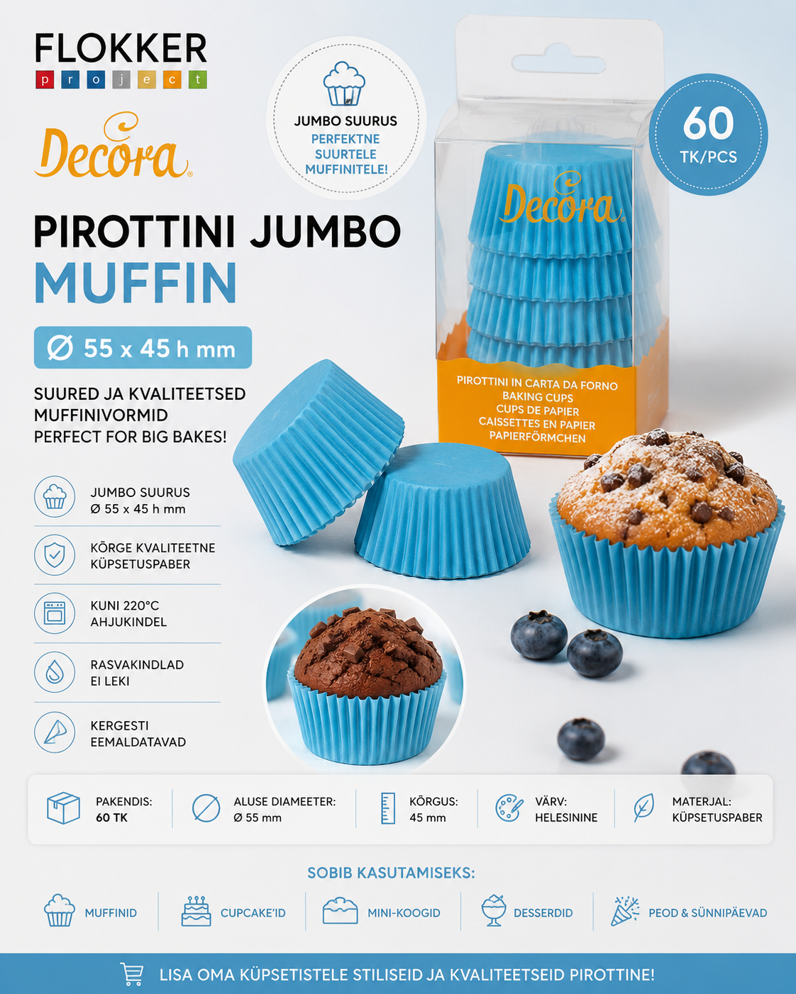 Pabervorm HELESININE Muffin Ø50xh.45mm /60