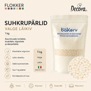 Suhkrupärl VALGE Ø5mm/1000gr