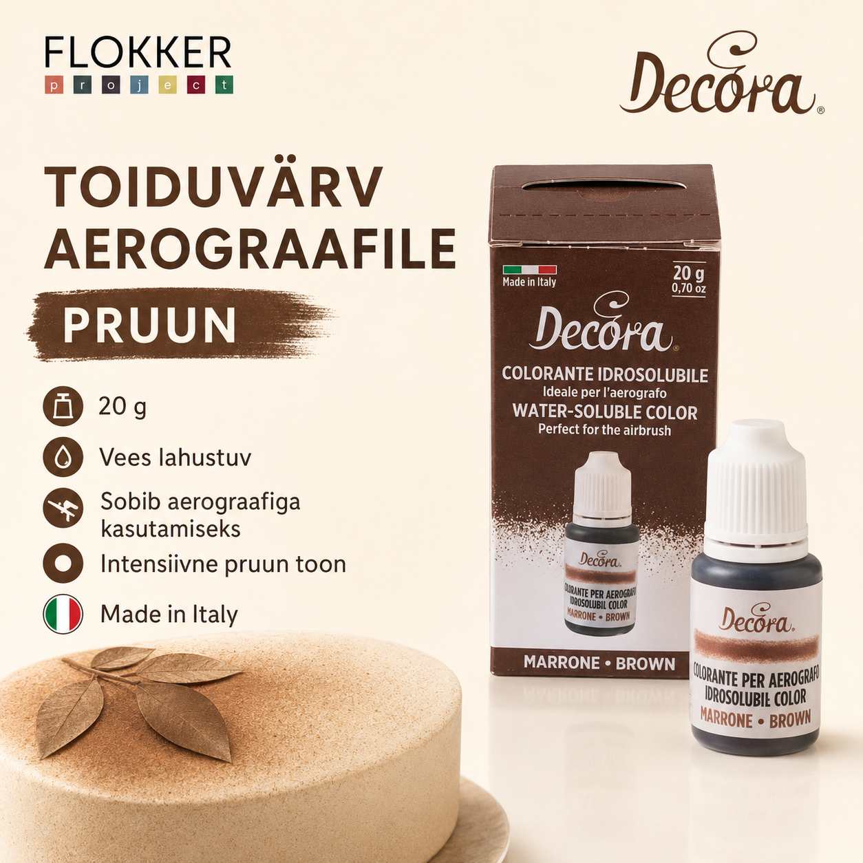 Toiduvärv PRUUN veebaasil 20gr