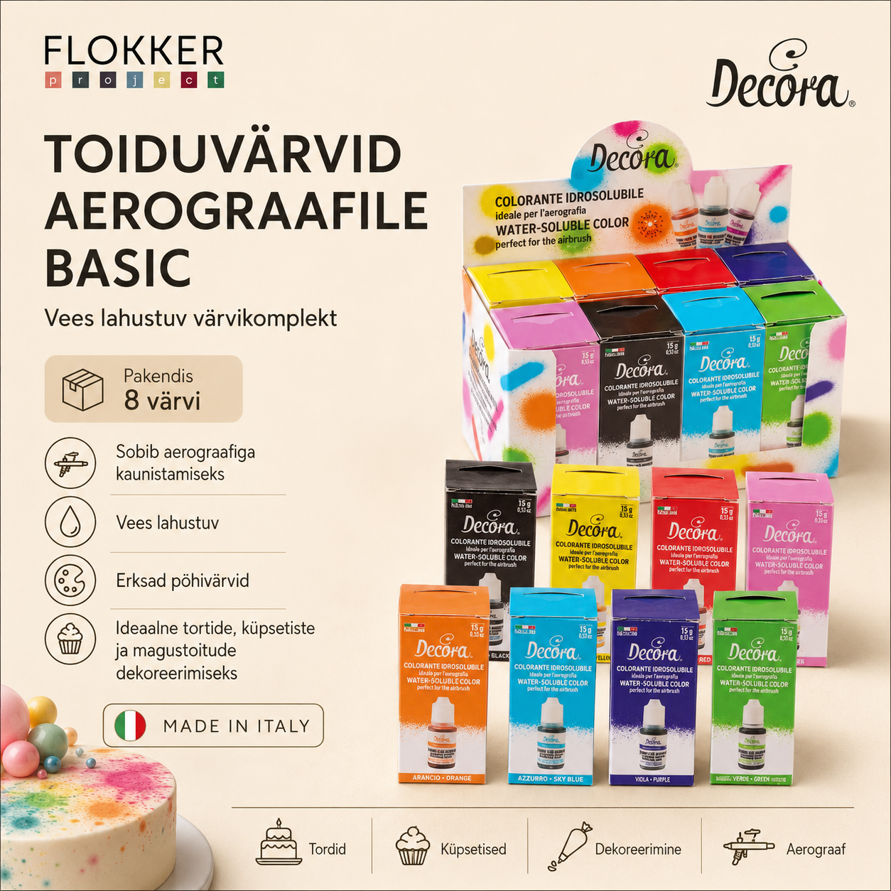 Toiduvärvide komplekt 8x20gr