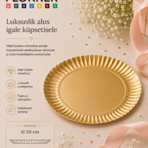 Luksuslik kuldne koogialus Ø20 cm