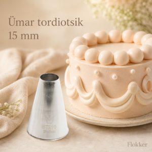 Ümar tordiotsik BT215 ja sellega tehtud siledad kreemitäpid ning kaunistused